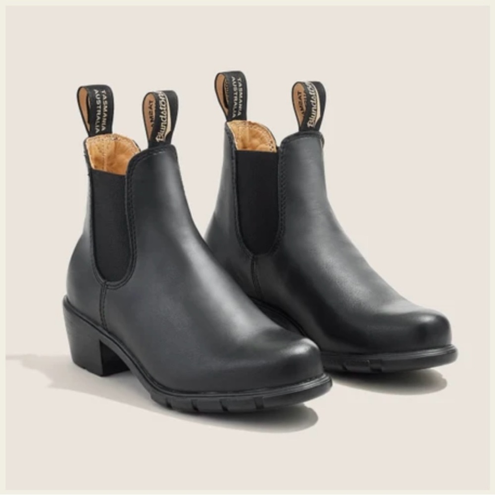 Blundstone Black Heeled Leather Boots